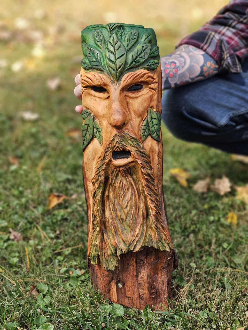 Greenman / Wood Spirit Carving 🍃